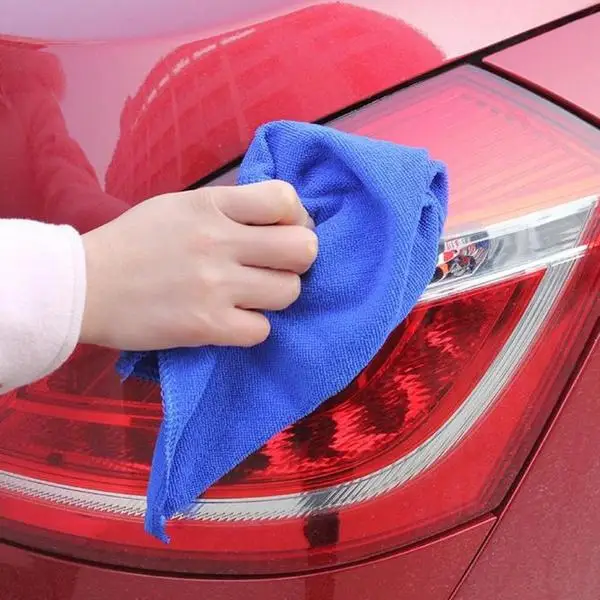 Adeeing 30*30cm Car Wash Towel Soft Microfiber Buffing Fleece Absorbent Dry Cleaning Kit Set for Car Auto Washing Soft Cloth