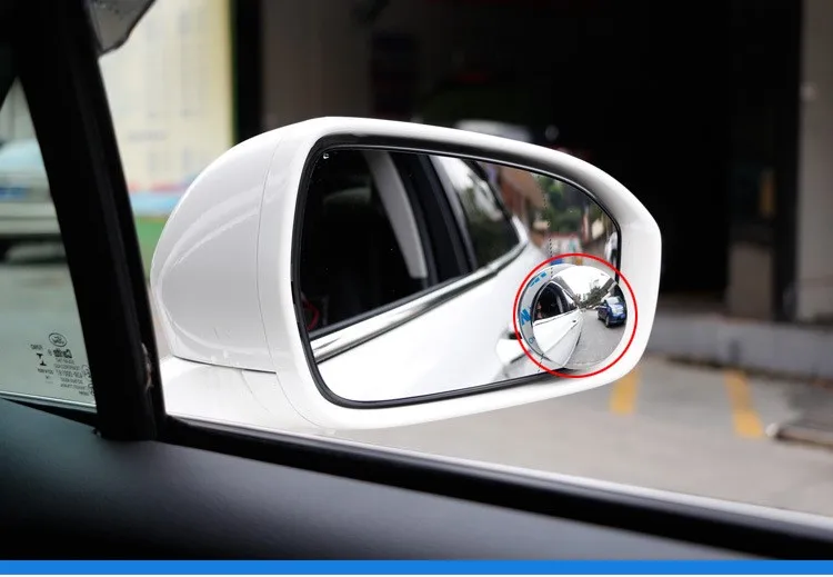1 пара 360 градусов Бескаркасный ультратонкий Широкий формат Круглый выпуклый Слепое пятно зеркало для парковки зеркало заднего вида