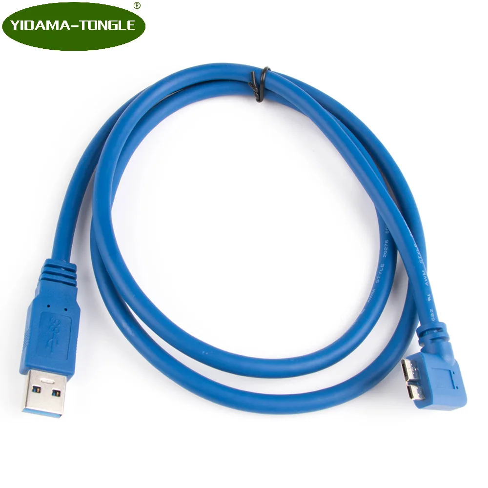 

USB 3.0 to 90 Degree Right Angled Micro B Cable for Mobile Hard Disk USB 3.0 Cable 60cm/100cm