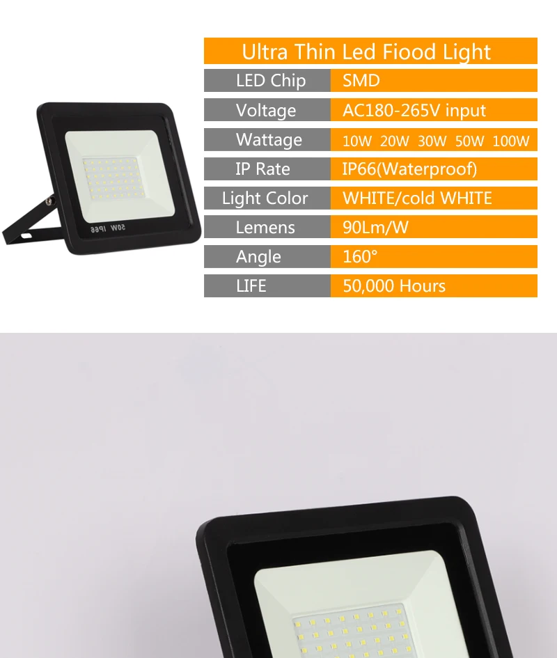 Holofotes ao ar Lâmpada de Parede Luz de Inundação Levou Holofote 100 w 50 w 30 w 20 w 10 w Ultra Fino Levou Levou Livre Iluminação 220 v Ip65 3 a luz de inundação ip65 à prova