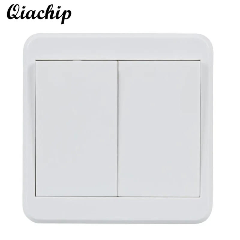 QIACHIP 86 Wall 433mhz 2 CH Button Wireless Power Remote Control Switch Transmitter RF Relay Receiver Smart Home Lamp Light LED qiachip 433mhz 86 wall switch 2 button remote control switch wireless transmitter switch room for smart home lamp light led bulb