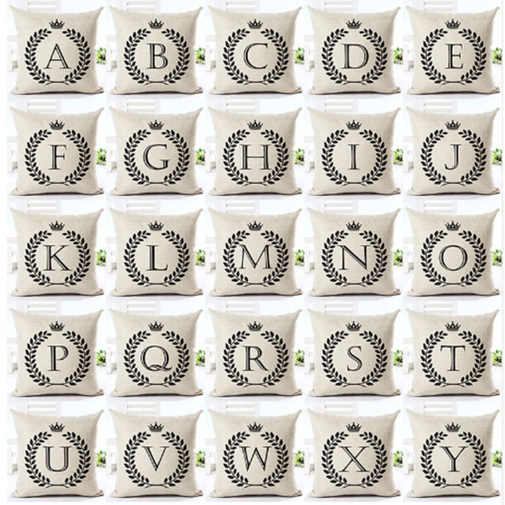 

Letter Print Cushion Cover Home Decor Decorative Cushion Case Throw Pillow Cover Linen Cushion for Sofa Decorative Pillows