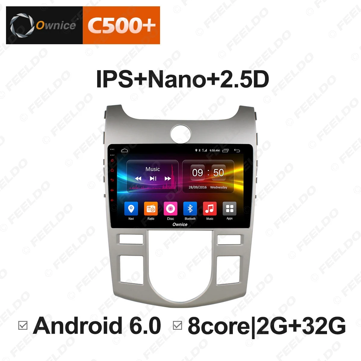 Flash Deal FEELDO 9" 2.5D Nano IPS Screen Android 6.0 Octa Core/DDR3 2G/32G/4G LTE Car Media Player With GPS For Forte 2007-2014 High level 2