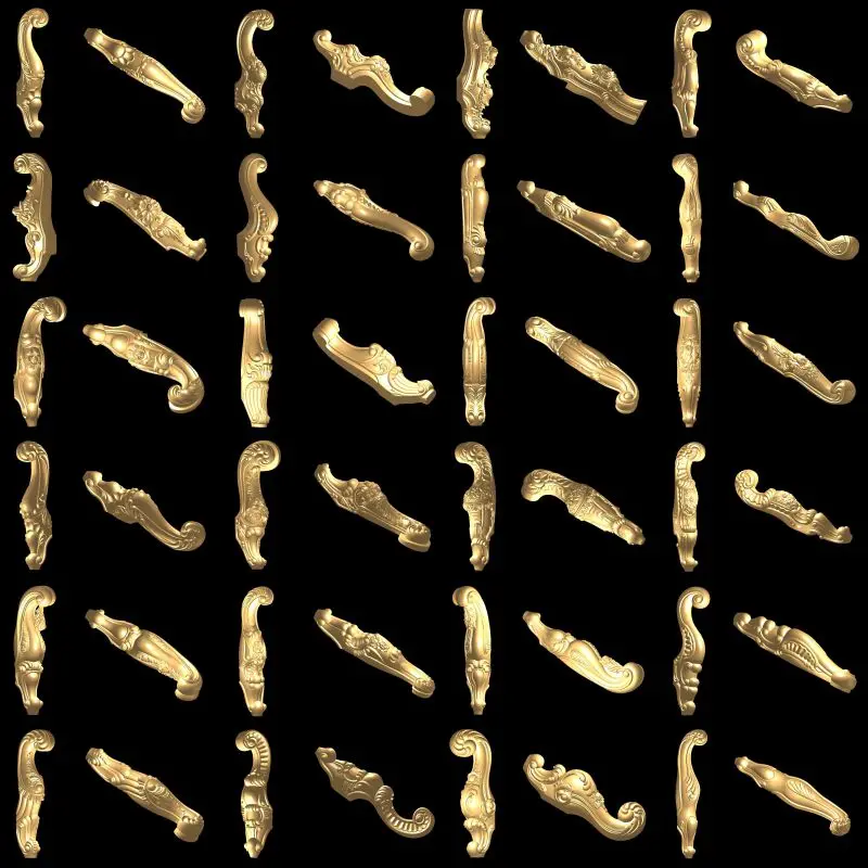133pcs Furniture Legs 3d STL Model Relief for CNC Router Aspire Artcam Sofa/Coffee table/bed legs