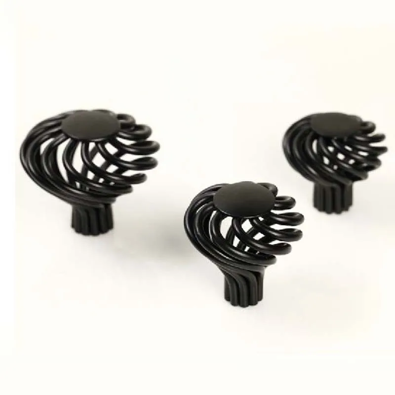 33mm black birdcage knobs black drawer knob pull bronze kitchen cabiner