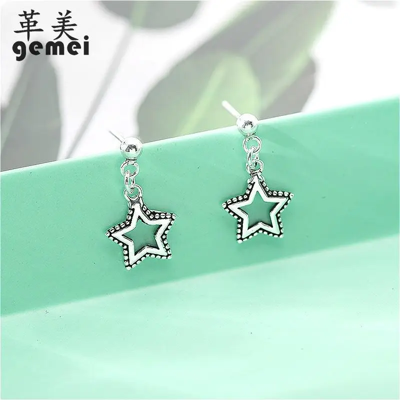 

Gemei 100% Real 925 Sterling Silver Retro Style Drop Earrings Jewelry Earrings For Women Earings Fashion Jewelry 2018