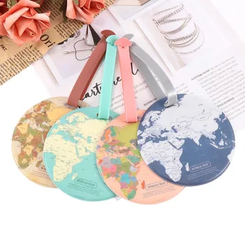 

New Fashion Creative Luggage Tag Global Map Silica Gel Suitcase ID Address Holder Baggage Boarding Tags Label Travel Accessories