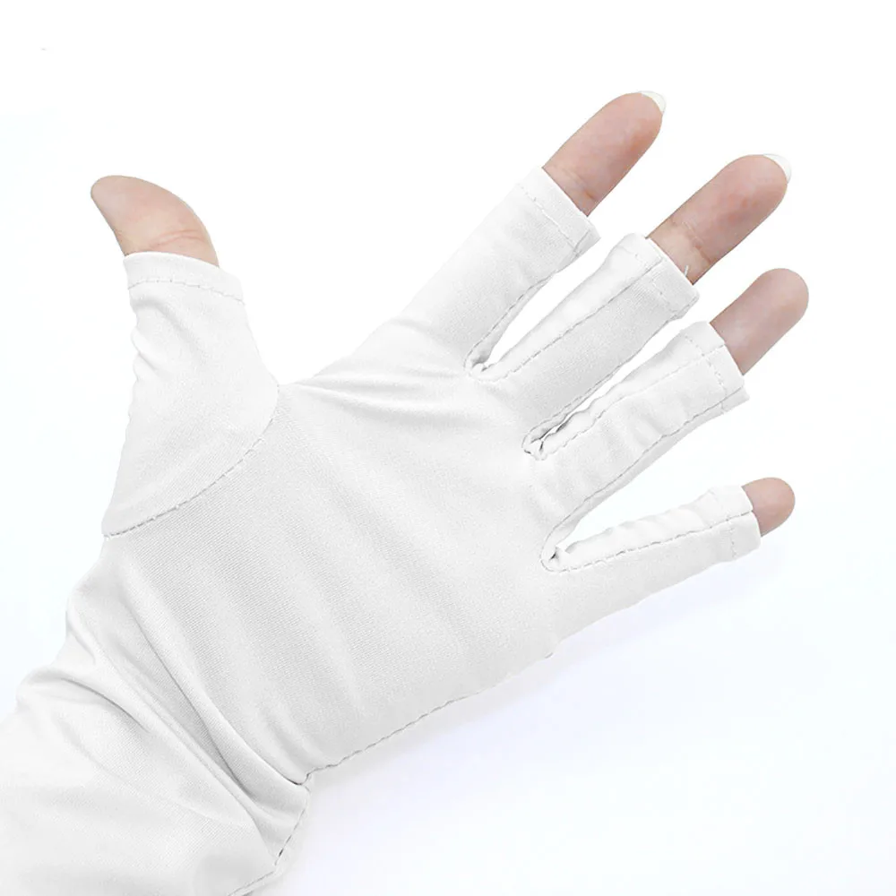 MENOW 1 пара ногтей перчатки дизайн ногтей маникюр перчатки с защитой от УФ для UV светильник Radiatio смесь пряжи перчатки 25p928