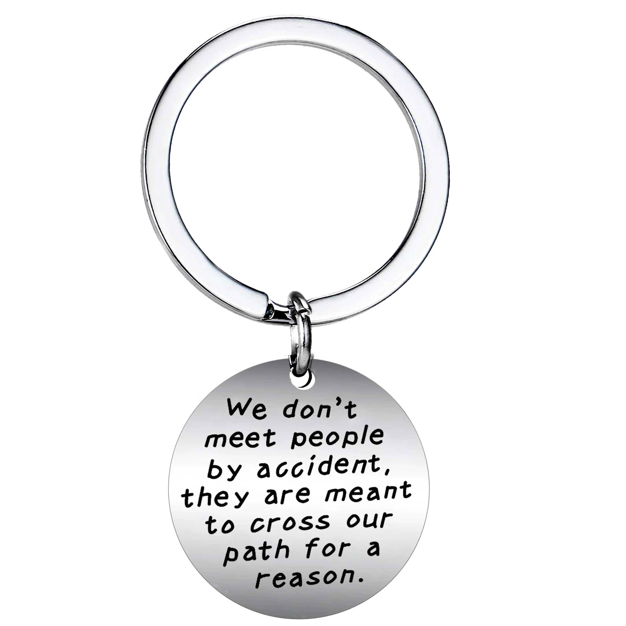12PC/Lot Stainless Steel Keychain Coworker Leaving Gifts Women Men Keyring Retirement Jewelry We Don't Meet People by Accident |