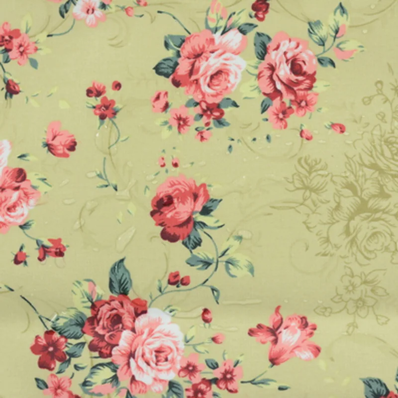 

Soft Delicate Fine canvas waterproof fabric printed European style rose