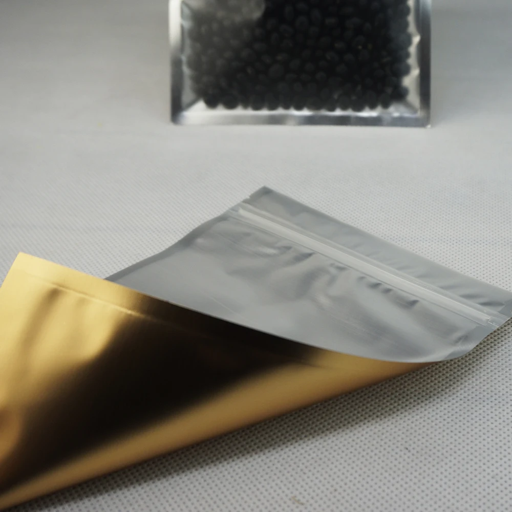 Aluminum Foil Matte Clear Gold Ziplock Bags Mylar Pouches Packaging Resealable 
