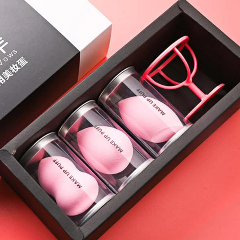 

3pcs with bracket makeup Puff Powder Puff Soft Women's Cosmetic Foundation Sponge Beauty to Make Up Tools Accessories