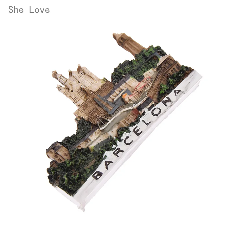 

She Love Barcelona Resin 3D Fridge Magnet Refrigerator Sticker Travel Gift Souvenir Decoration