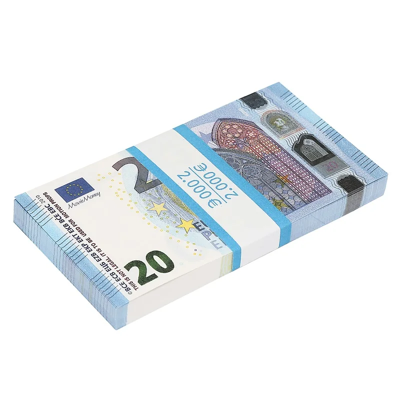 

20 Euro Prop money Fake Euros, Banknotes Fake Money counting Kids money Pretend For Movies, Films, Money Guns Cash 2000pcs