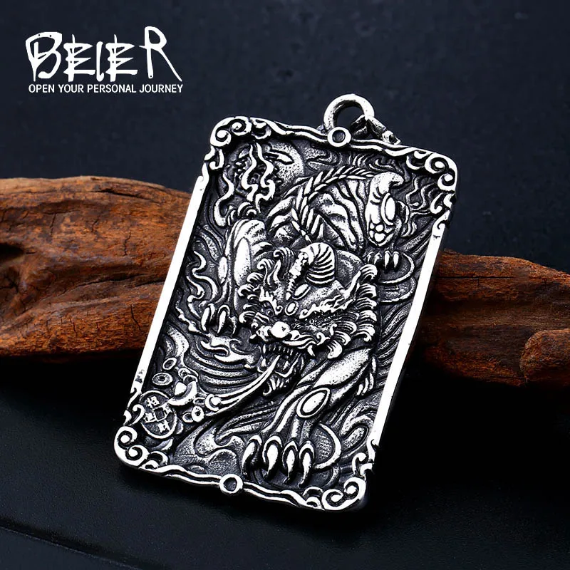 

Beier 316L Stainless Steel brave troops Necklace pendant Lucky and evil spirits high quality jewelry men's pendant LLBP8-015R