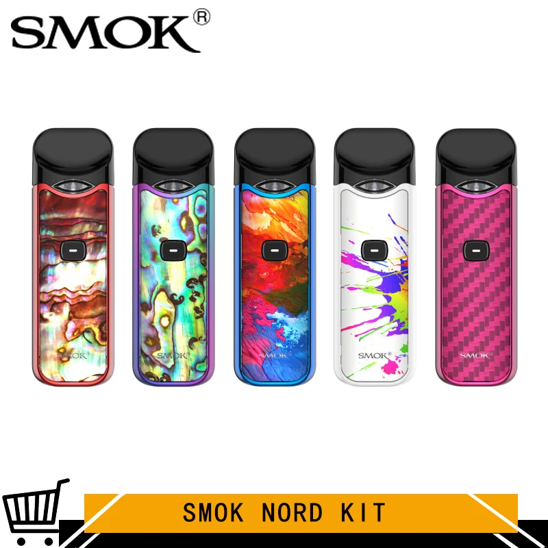 

Original Smok New COLOR Nord Pod Kit 1100mAh Battery 3ML Cartridge Atomizer with Nord Mesh coil Electronic Cigarette Vape