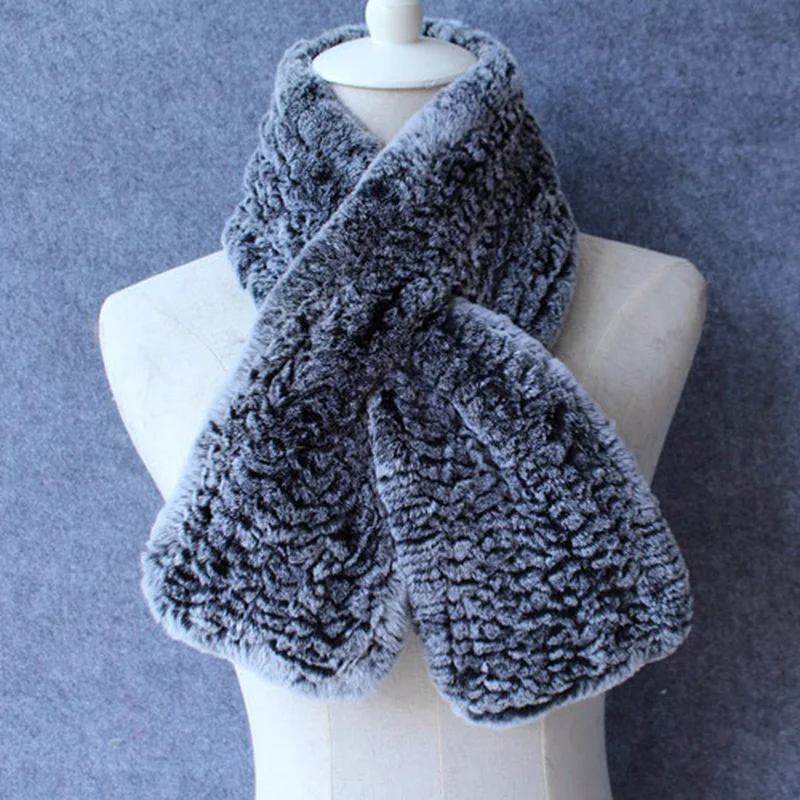 

Sweet Winter Long Rabbit Braided Scarf Rabbit Fur Thicken Student Fur Scarf Female Shawl HN184