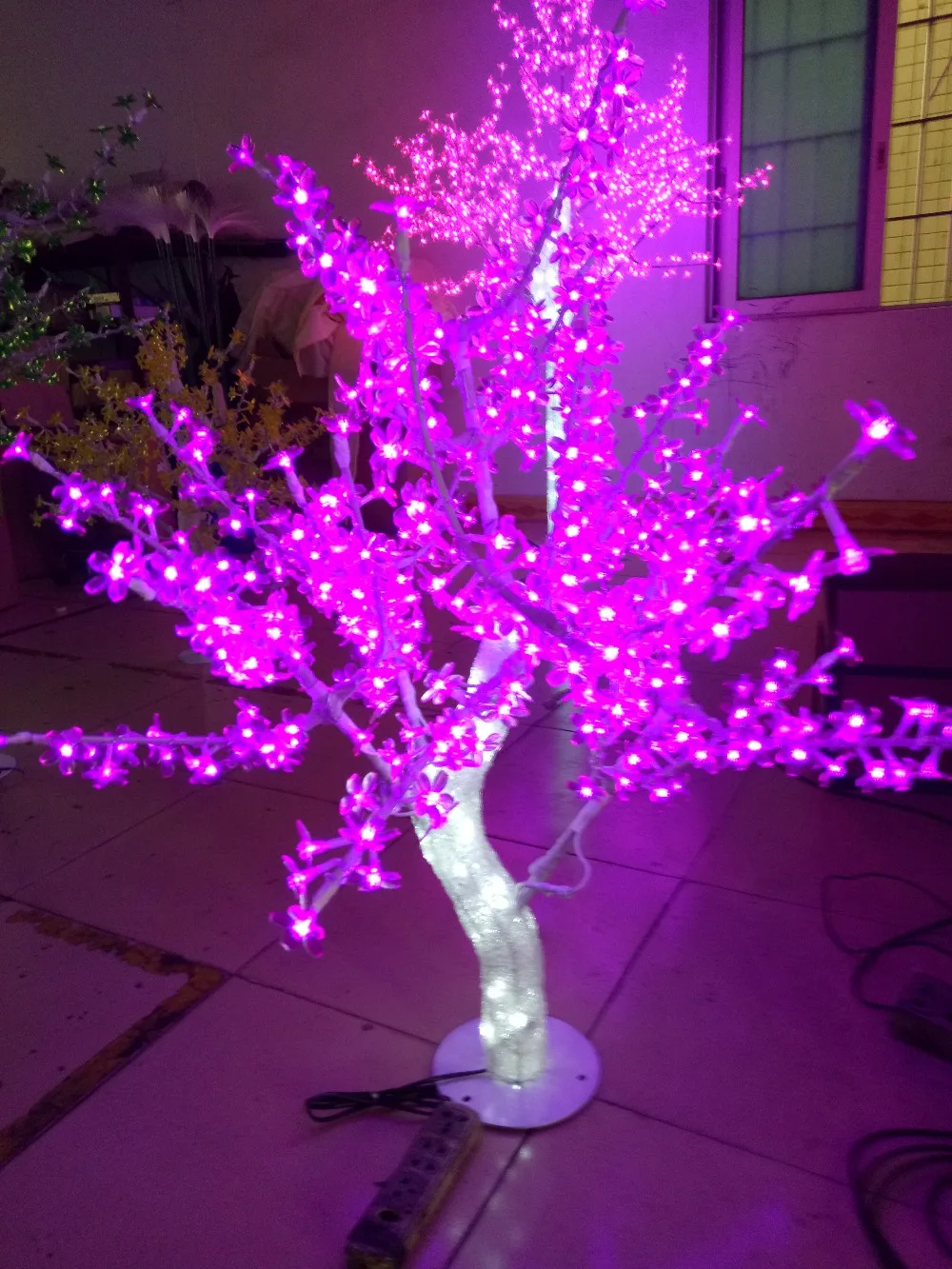 Get  Free ship 3.3ft 1M LED Christmas New year party holiday LED Light Crystal Cherry Blossom Tree Pink 