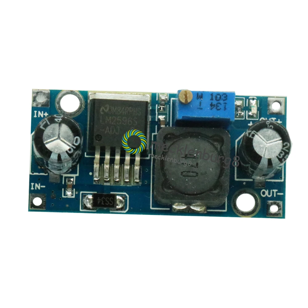 

DC-DC step-down converter module LM2596 3.2 V-40 V to 1.25 V-35 V Adjustable Power Voltage regulator 43x21x14 mm high efficiency