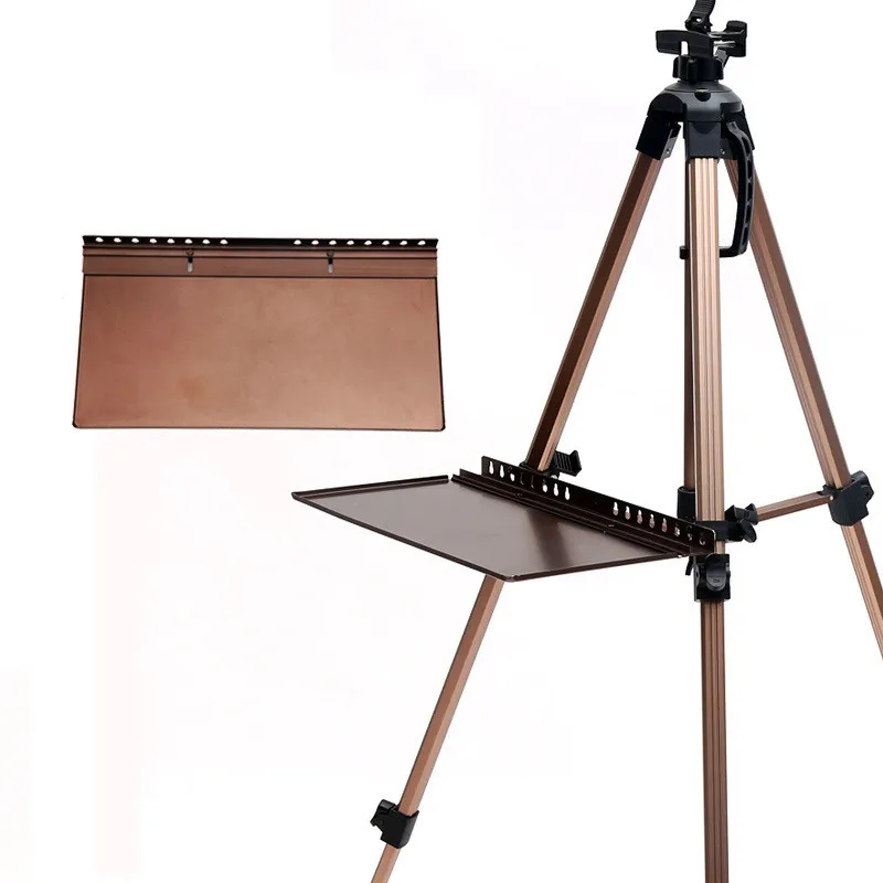 

Aluminum Alloy Professional Sketch Rack Storage Tray Folding Easel Brush Stationery Easel with Tray Painting Tool for Artist