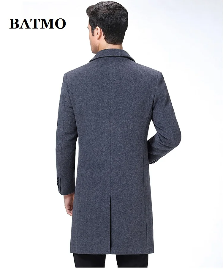BATMO Новое поступление осенне-зимний высококачественный шерстяной длинный Тренч мужской, мужские шерстяные куртки, теплое пальто, большие размеры 8806