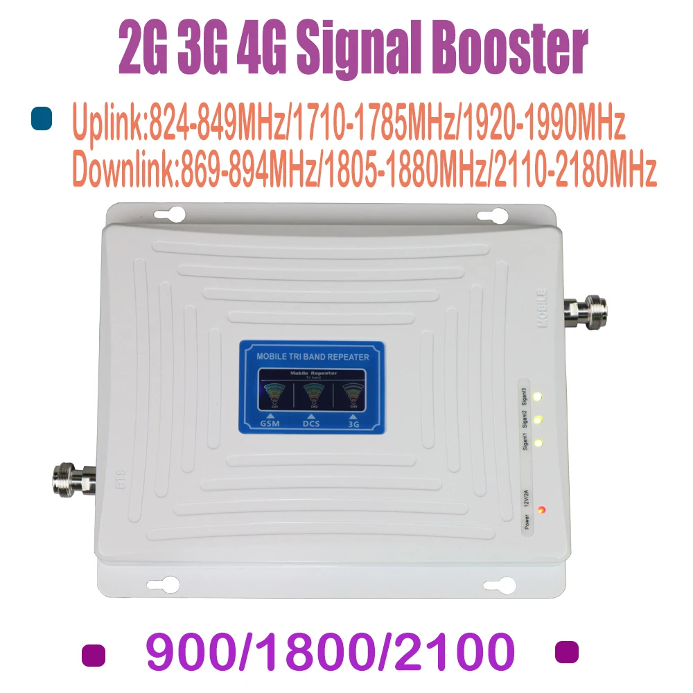 ZQTMAX 2g 3g 4g усилитель сигнала gsm dcs трехдиапазонный 900 1800 мобильный ретранслятор LTE UMTS 2100 усилитель сотовой связи с антенной