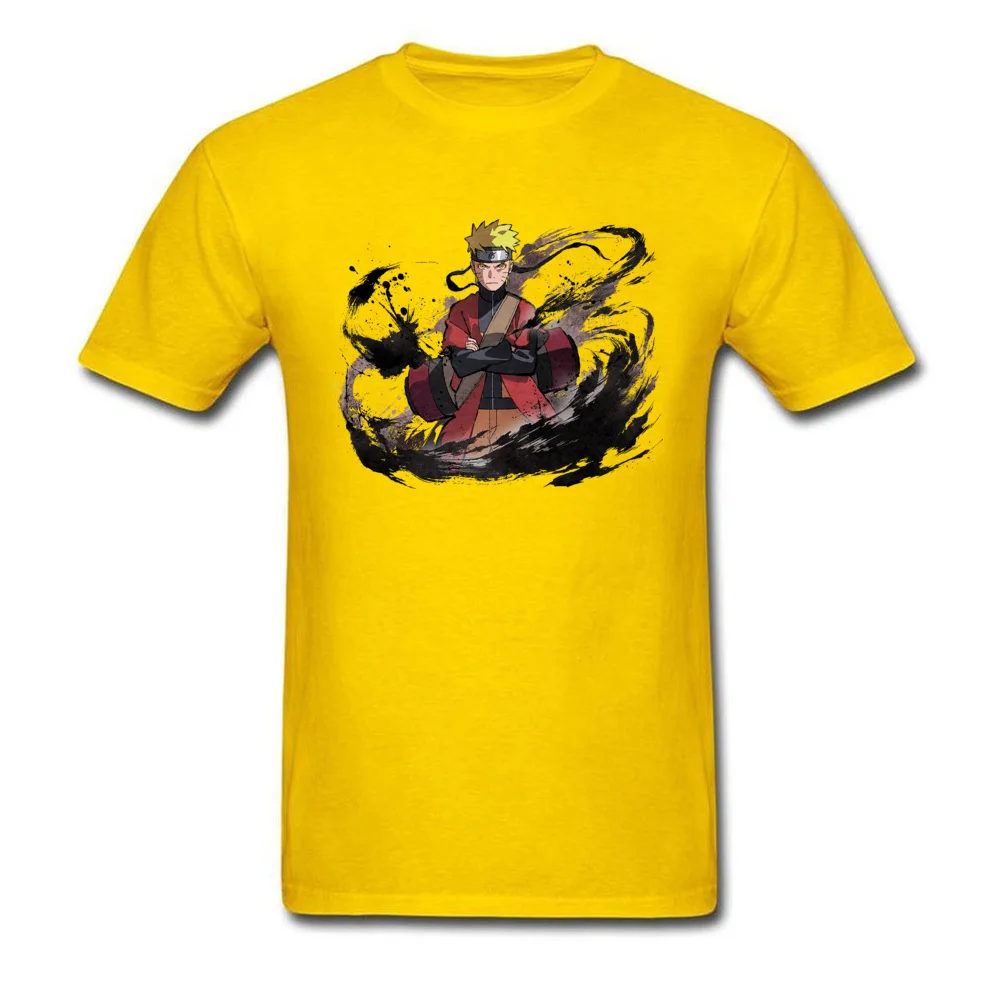 Crazy Naruto-Sage-mode-render T Shirts Discount Mother Day Short Sleeve O Neck Tops T Shirt Pure Cotton Mens Street Tops Shirts Naruto-Sage-mode-render yellow