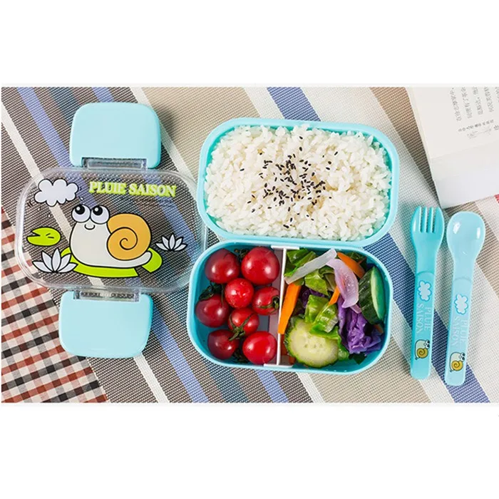 6 цветов мультяшный Портативный Ланч-бокс для микроволновой печи Bento коробки для хранения ланча Детские Ланчбокс экологичный BPA бесплатно