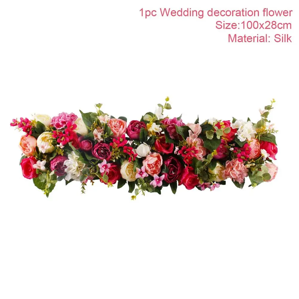 QIFU 100*28 см мини-розовый цветок, дорога, искусственные цветы для свадебного декора, шелковые цветы, Декор, свадебная АРКА, искусственные цветы - Цвет: Artificial Flowers 4