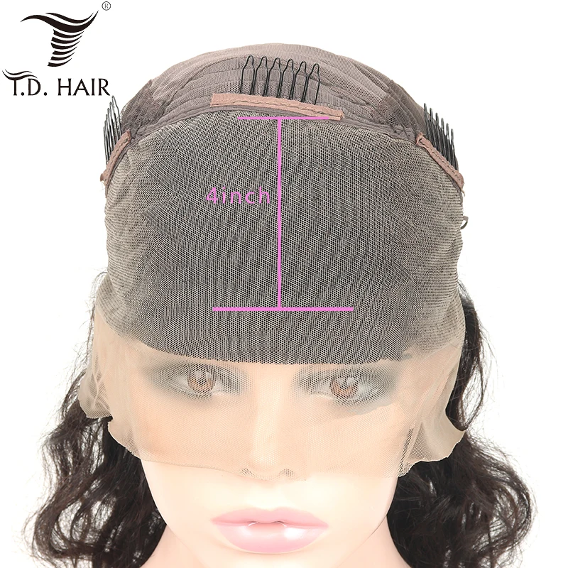 TD Lace Frontal Body Wave Wig with Baby Hair Swiss Transparent Lace Peruvian Wigs Remy Natural Human Hair 130% 150% 180% Wig