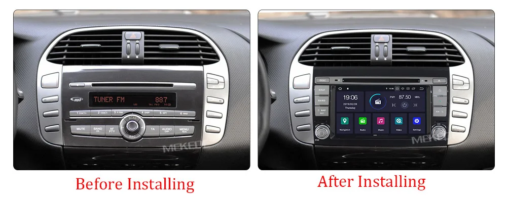 Top MEMEKEDE Touch IPS screen 8 core MP5 Player Android 9.0 Car Multimedia Video Player GPS  For Fiat Bravo 2007-2012 auto radio BT 4