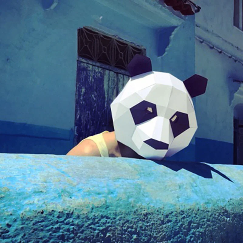 

Panda paper DIY material manual creative Head Mask Party Masquerade show props lovely tide Gift