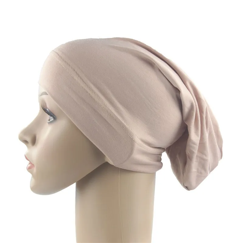 Мусульманский женский шарф Кепки модал мягкая шляпа Для женщин эластичная чалма Ткань Голова Кепка шапка для девушек аксессуары для волос