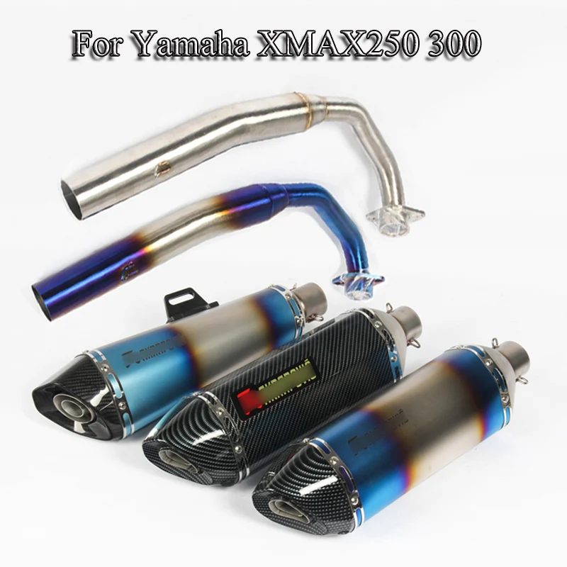 

XMAX 250 300 Motorcycle Full Exhaust Pipe Tip Exhaust Muffler Pipe With Front Link Pipe For Yamaha XMAX 300 Slip On Before 2017