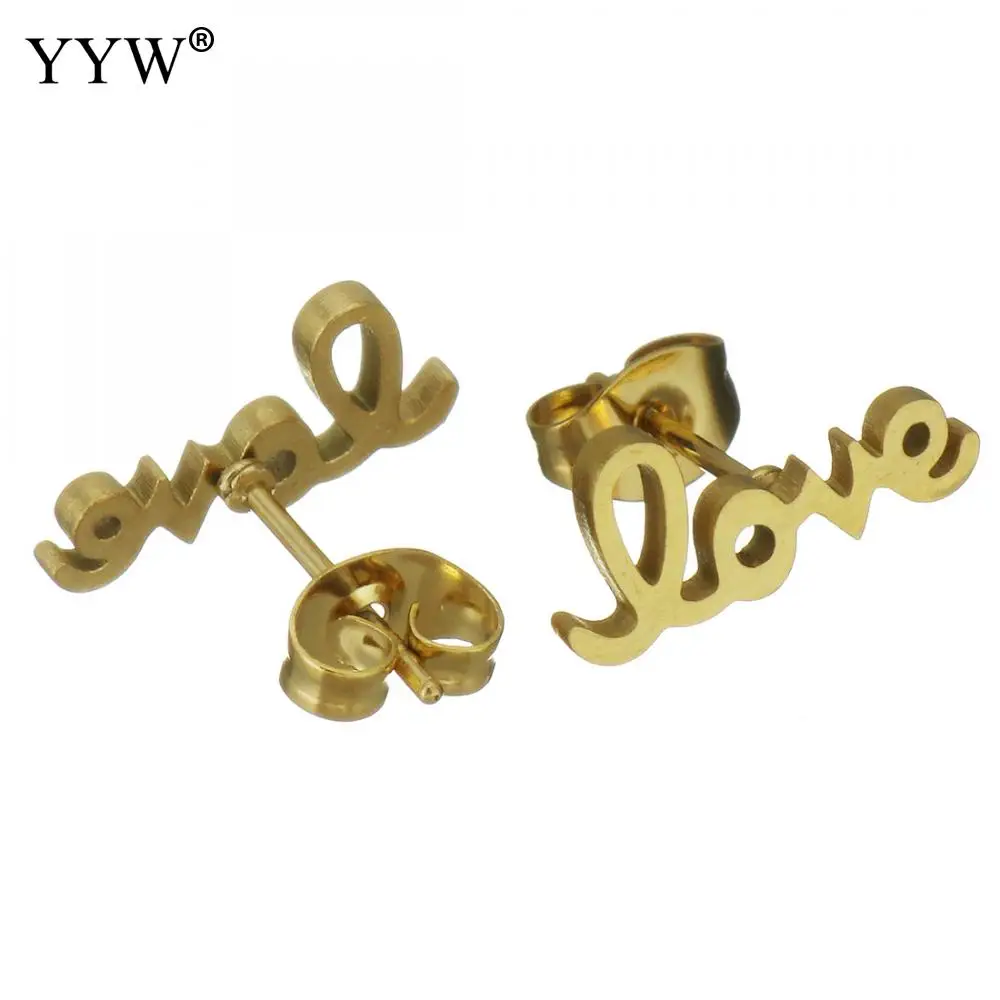 

Gold Earrings For Women Stainless Steel Stud Earrings Alphabet Letter Word Love Stud Earrings With English Letters Jewelry Gift