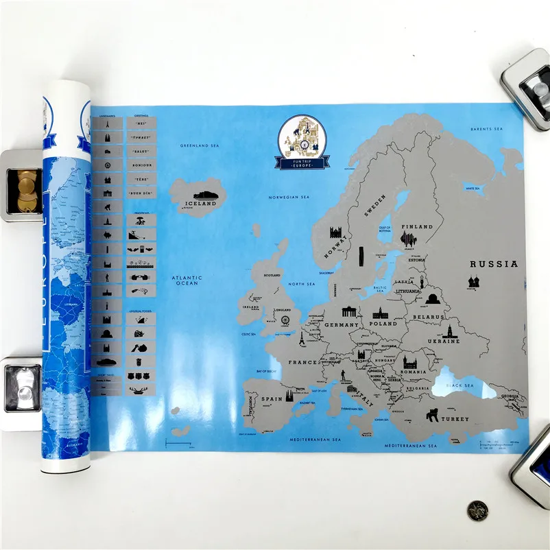 Новое поступление креативный Скретч Карта Европы DIY художественная бумага Путешествия Отдых персональный знак украшение стены подарок 55