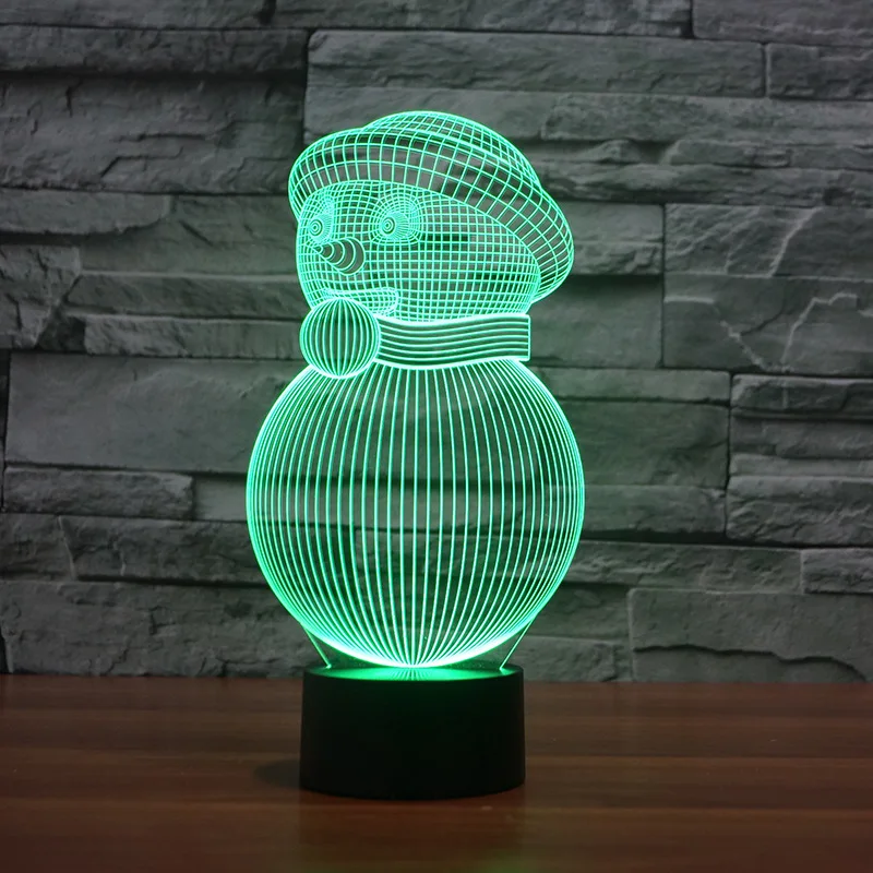 USB Plug Remote Control Desk Lamp Lovely Snowman Led Night Lamp Colorful Bedside Night Light Bedroo