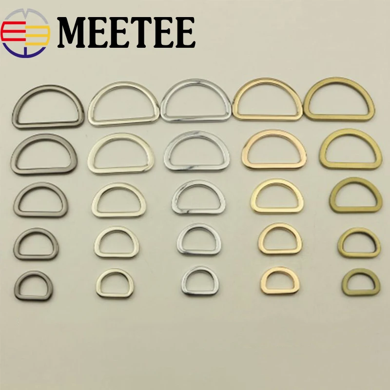 

10Pcs/50pcs D Ring Metal Buckle Bag Strap Clasp Connector Handbag Webbing Snap Hooks DIY Leather Craft Garment Sewing Accessory