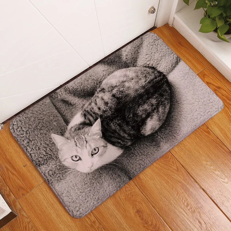 Винтажный входной коврик, водонепроницаемый милый кот с принтом на тему собак, коврики для спальни, ковер, Противоскользящий коврик для кухни и туалета, домашний декор 29
