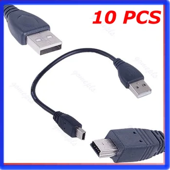 

ANENG10pcs/lot Short USB 2.0 A Male to Mini 5 Pin B Data Charging Cable Cord Adapter