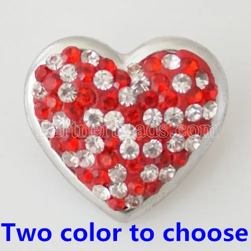 

DIY Jewelry Accessory Heart Inlay Red Color Crystal Ginger Snap Beads Fit 18-20mm Snaps Bracelets KB4264
