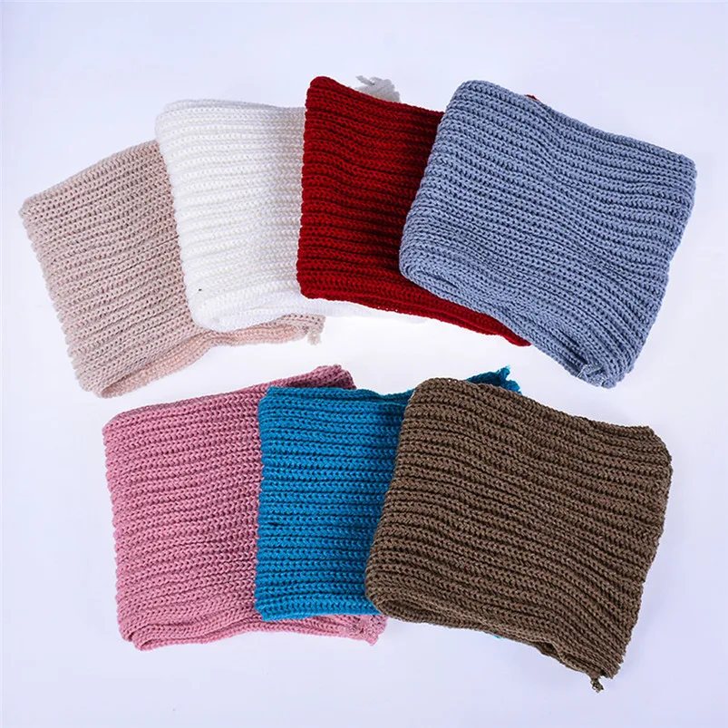 Soft Men Women Scarf Winter Warm Scarves Wrap Knitted Collar Circle Shawl Knitted Sleeves Couple Bib women scarf D20 (7)