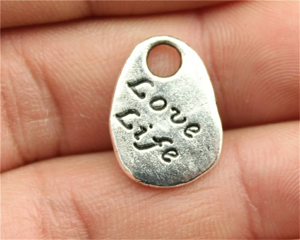 

WYSIWYG 6pcs 18x13mm Love Life Tag For Jewelry Making Love Life Charm Love Life Pendant For Jewelry Making