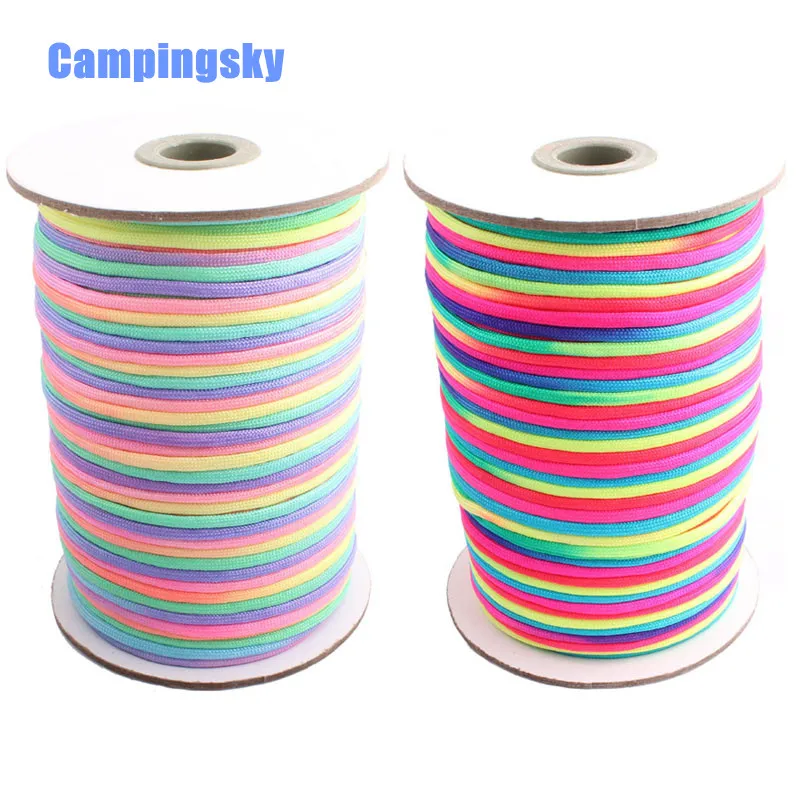 100meters-328feet-Nylon-Rainbow-paracord-New-550-Paracord-Parachute-Cord-Lanyard-Rope-7Strand-Climbing-Camping