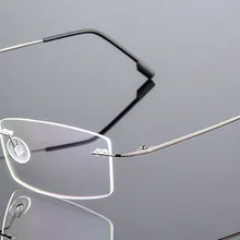 Модные титановые очки по рецепту, мужские очки без оправы для близорукости, женские близорукие очки, готовые очки-0,50-6,00