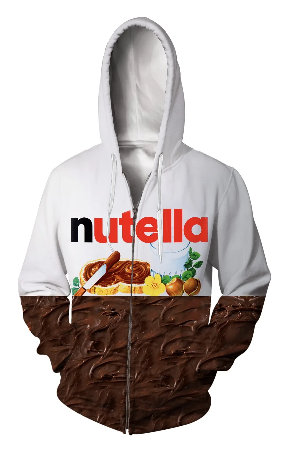 Anti Samely Zip Up Hoodie 3d Print flavoring Nutella