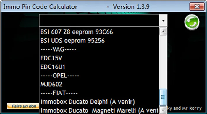 IMMO Pin-код калькулятор V1.3.9 для Psa Opel Fiat Vag