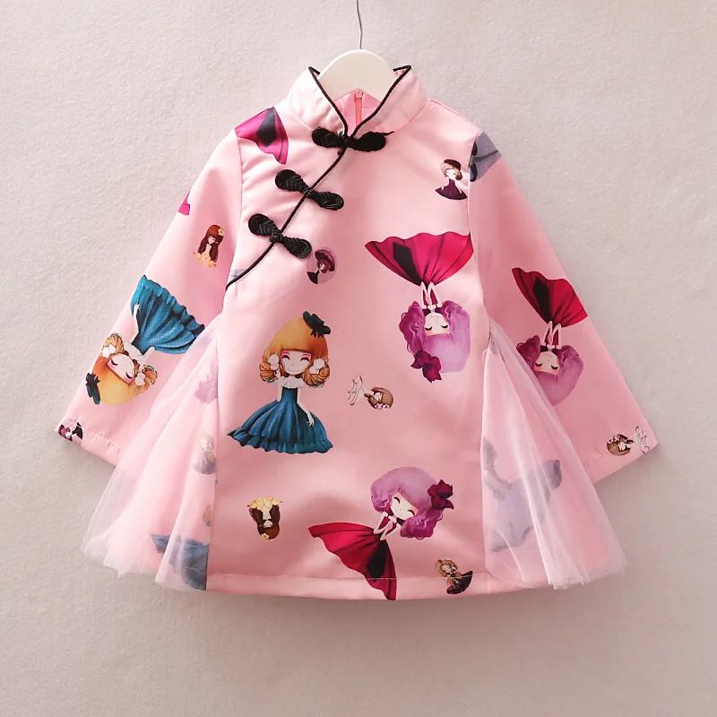 

2018 New autumn infant Baby Girl Dress Lace Baptism Dresses for Girls 1-4st year birthday party wedding baby clothing