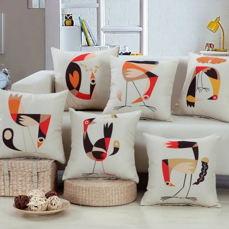 45x45 سنتيمتر الكرتون الطيور غطاء وسادة مطبوعة غطاء القطن الكتان سيارة المنزل كرسي مكتب الخلفي الخصر مقعد أريكة رمي المخدة 45x45 سنتيمتر الكرتون الطيور غطاء وسادة مطبوعة غطاء القطن الكتان سيارة المنزل كرسي مكتب الخلفي الخصر مقعد أريكة رمي المخدة