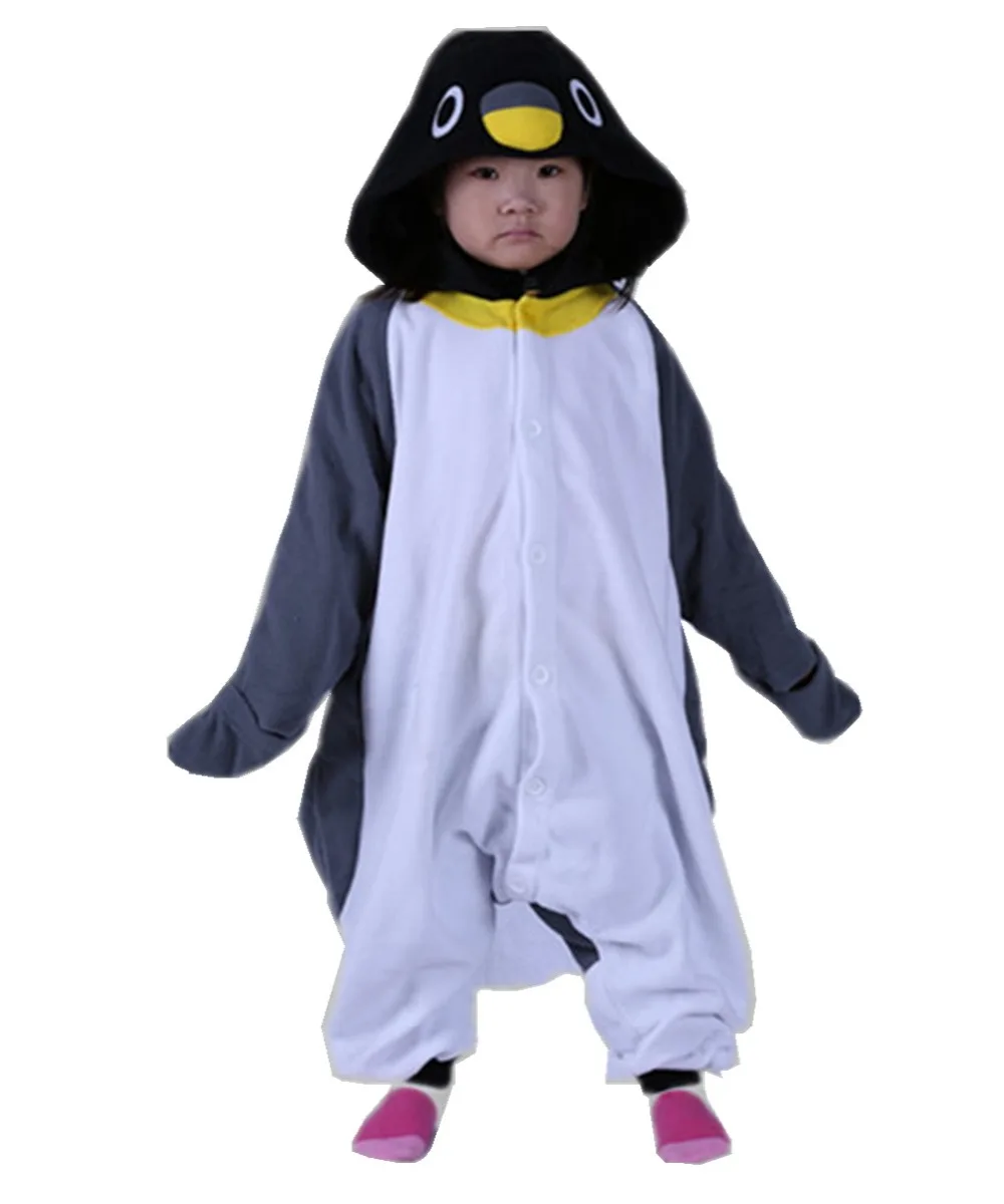 Unisex Kids Baby Gray Penguin Sleepwear Onesies Costume Winter Cartoon